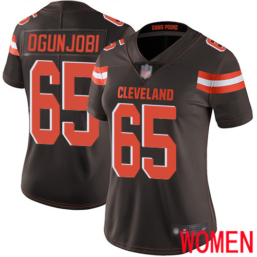 Cleveland Browns Larry Ogunjobi Women Brown Limited Jersey 65 NFL Football Home Vapor Untouchable